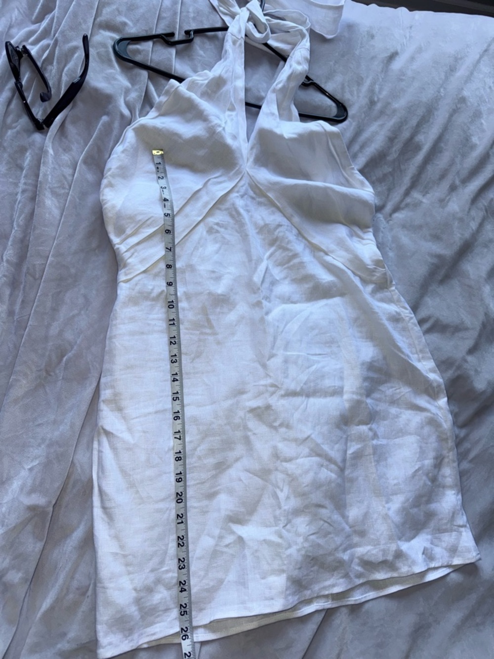 NWT Reformation Samira 100% Linen Halter Mini Dress White Size 12 Backless - Picture 4 of 7